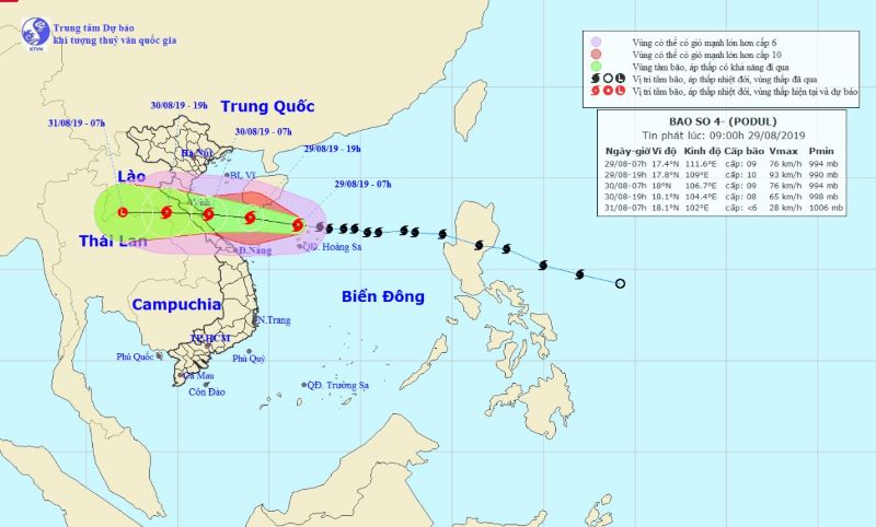 Updating Tropical Storm Podul Approaching Northern And North-Central Vietnam Late This Week