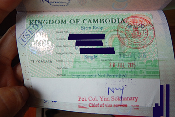 Obtain visa to Cambodia